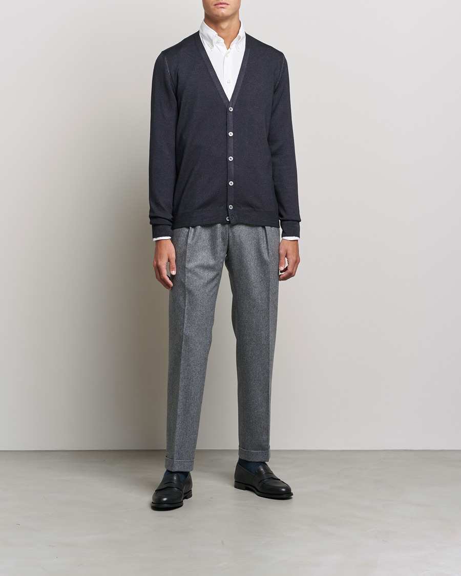 Herren | Pullover | Gran Sasso | Vintage Merino Fashion Fit Cardigan Black