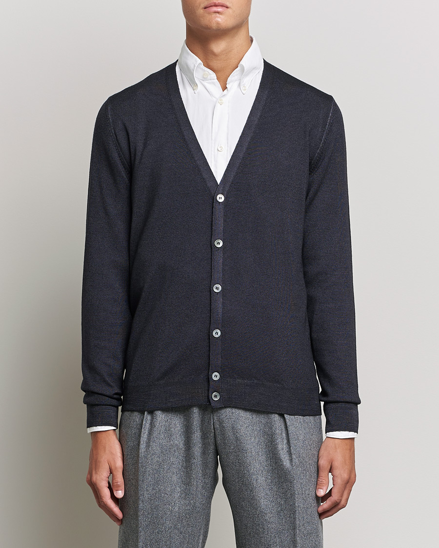 Herren | Pullover | Gran Sasso | Vintage Merino Fashion Fit Cardigan Black