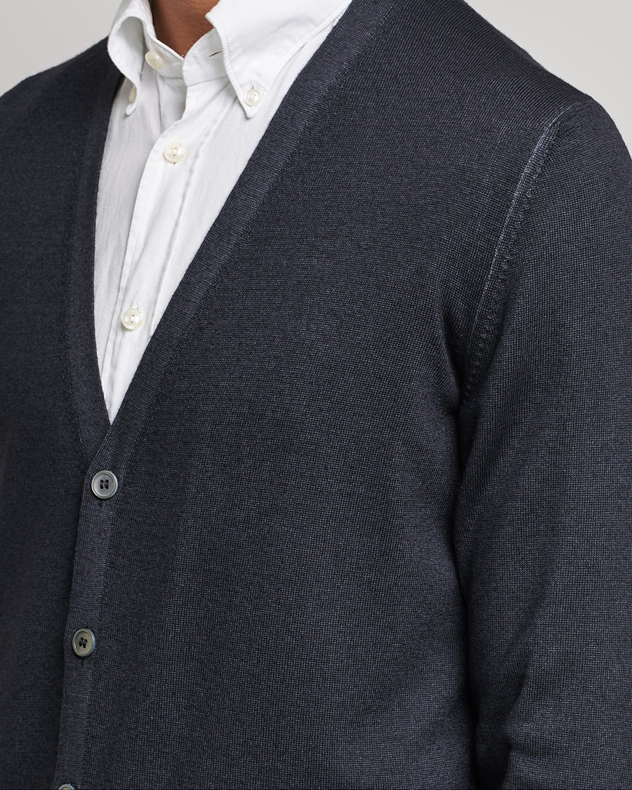 Herren | Pullover | Gran Sasso | Vintage Merino Fashion Fit Cardigan Black