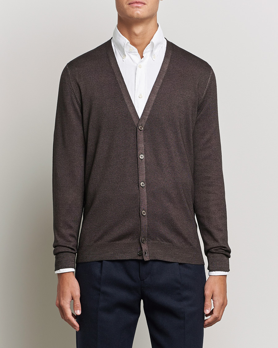 Herren |  | Gran Sasso | Vintage Merino Fashion Fit Cardigan Brown