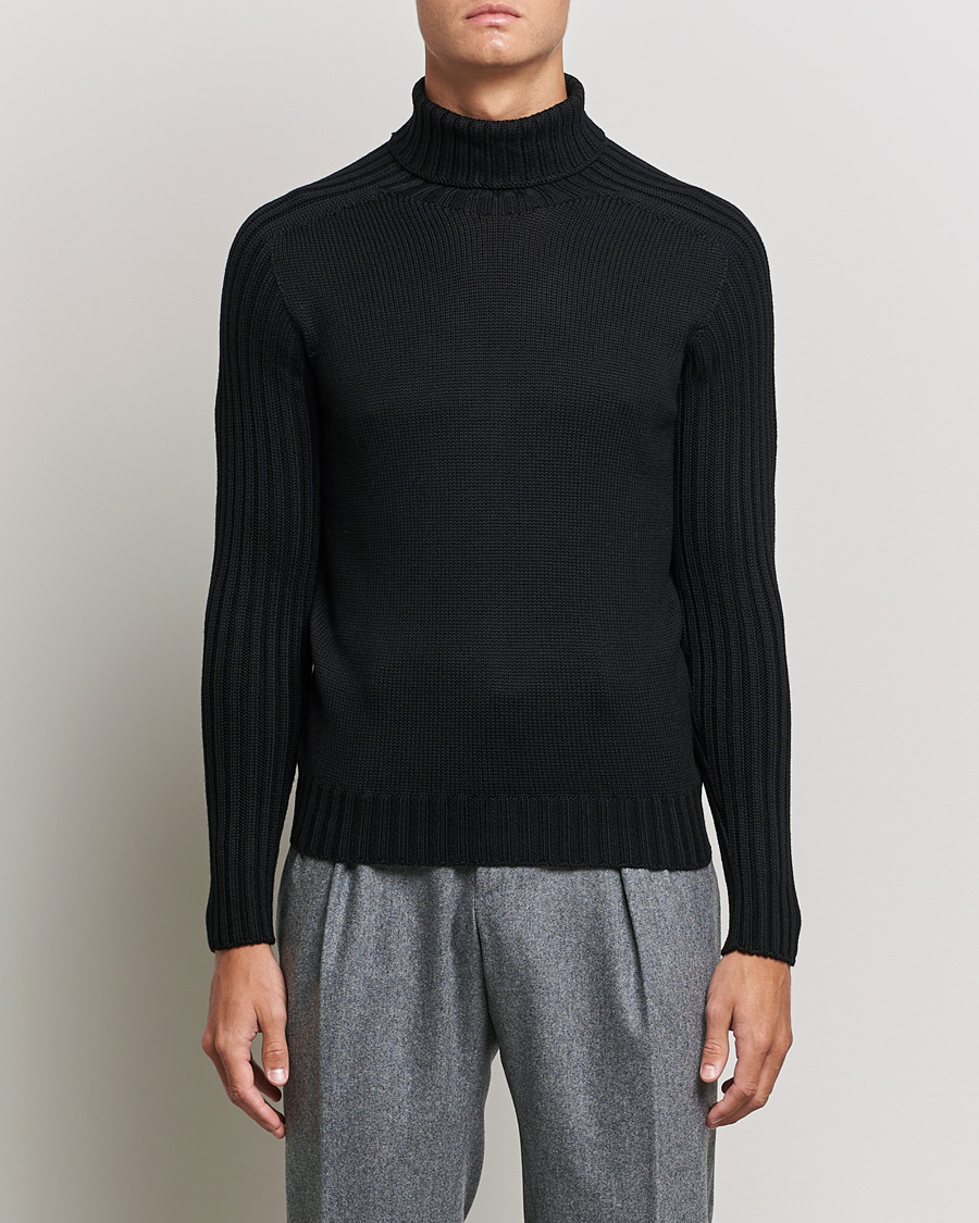 Herren | Pullover | Gran Sasso | Rainwool Rollneck Black