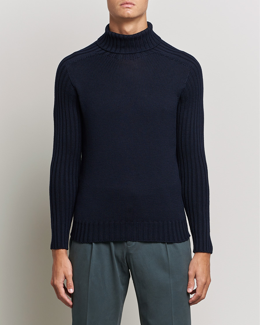 Herren | | Gran Sasso | Rainwool Rollneck Navy