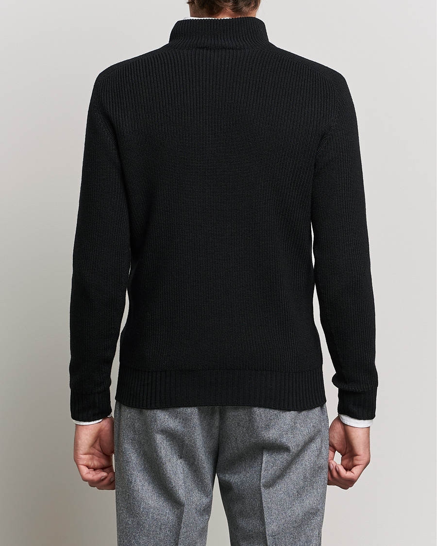Herren | Pullover | Gran Sasso | Rainwool Half Zip Black