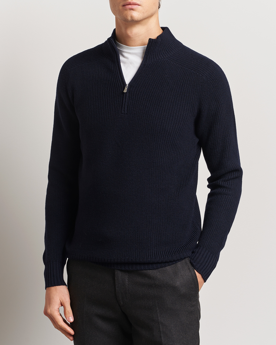 Herren |  | Gran Sasso | Rainwool Half Zip Navy