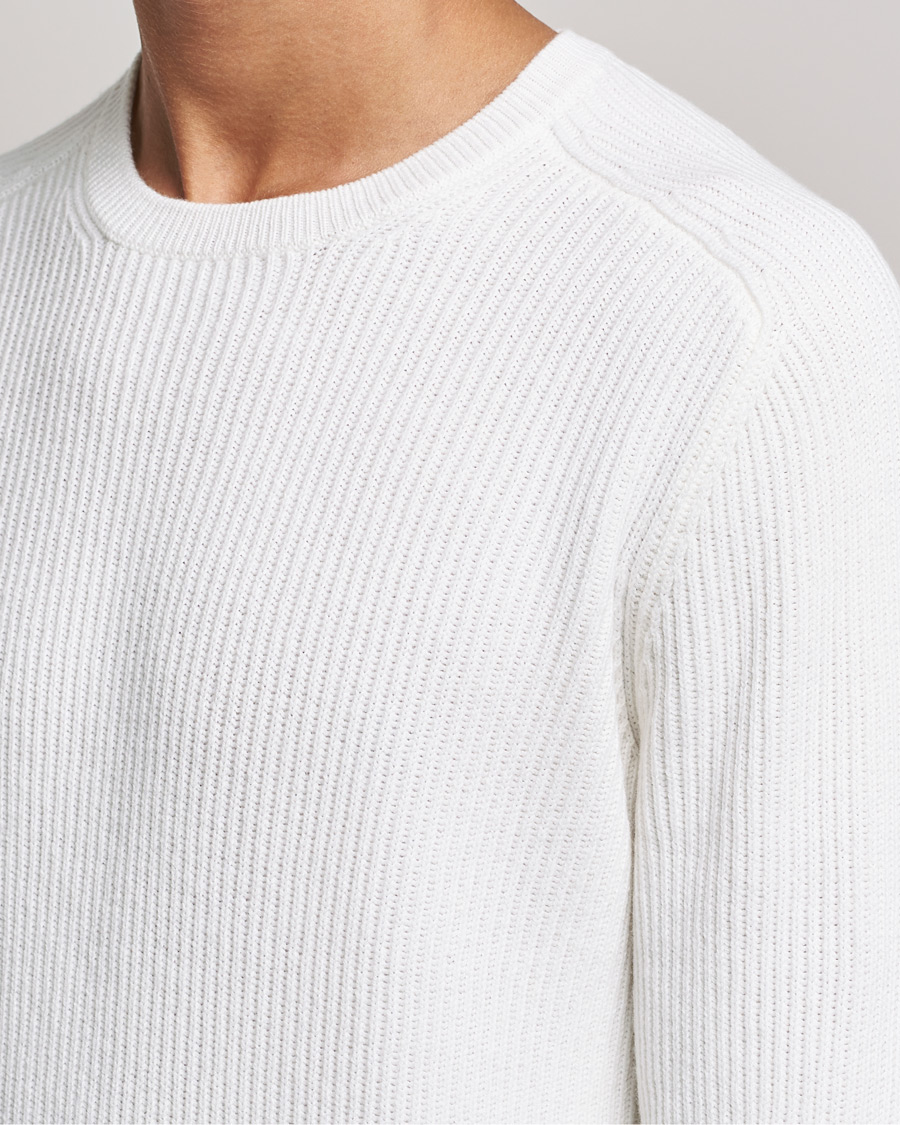 Herren | Pullover | Gran Sasso | Knitted Wool/Cashmere Structure Crewneck Off White