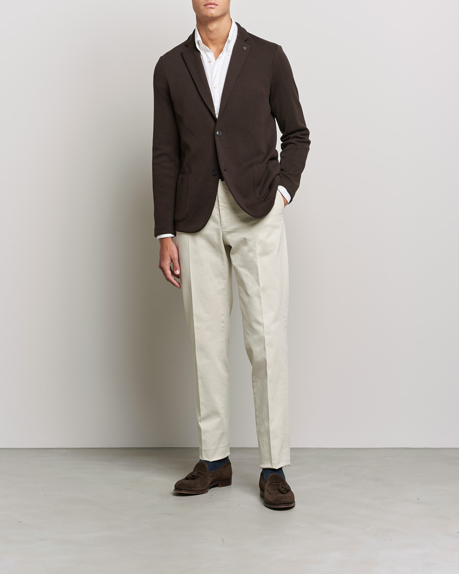 Herren | Sakkos | Gran Sasso | Travel Wool Knitted Jacket Brown