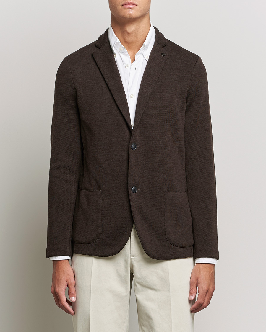 Herren | Sakkos | Gran Sasso | Travel Wool Knitted Jacket Brown
