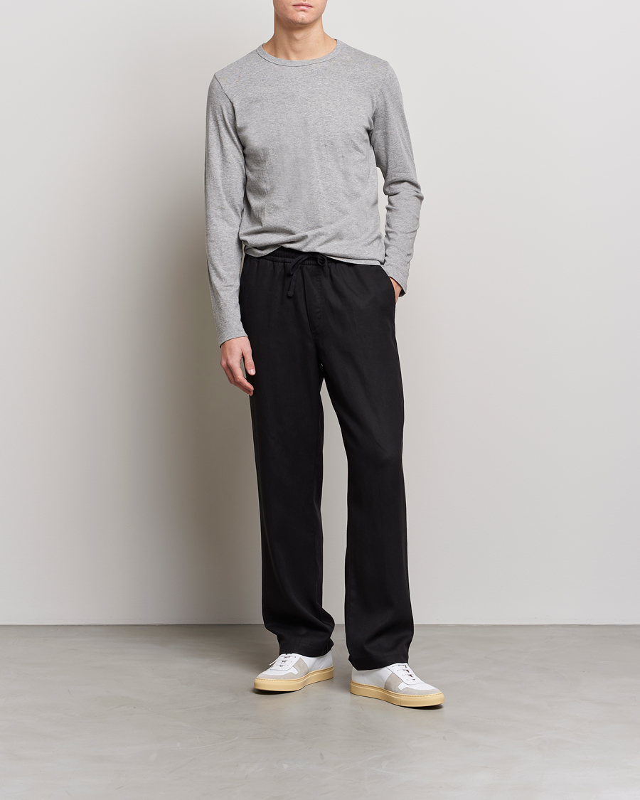 Herren | T-Shirts | Merz b. Schwanen | 1950s Classic Loopwheeled Longsleeve Tee Grey Marl
