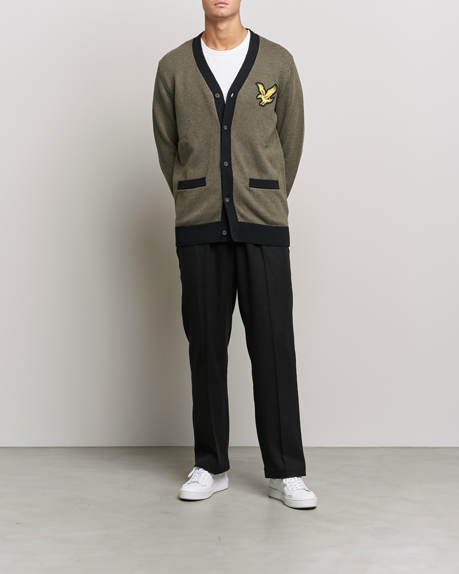 Herren | Pullover | Lyle & Scott | Block Marl Cardigan Olive Marl