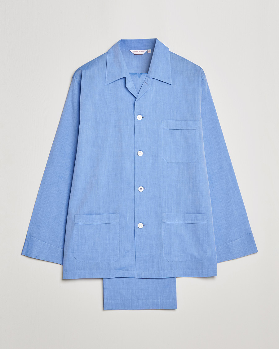 Herren | Derek Rose Cotton Pyjama Set Blue | Derek Rose | Cotton Pyjama Set Blue