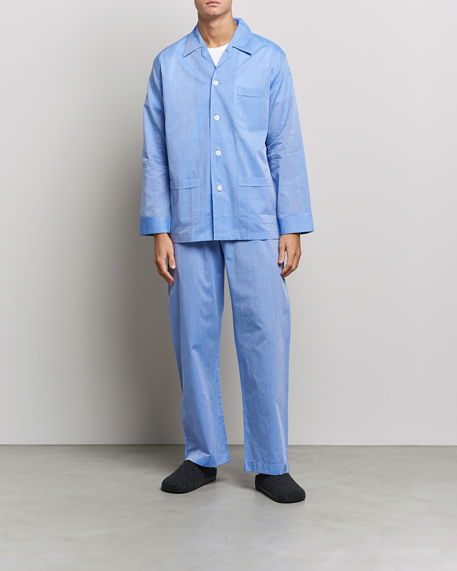 Herren | Derek Rose Cotton Pyjama Set Blue | Derek Rose | Cotton Pyjama Set Blue