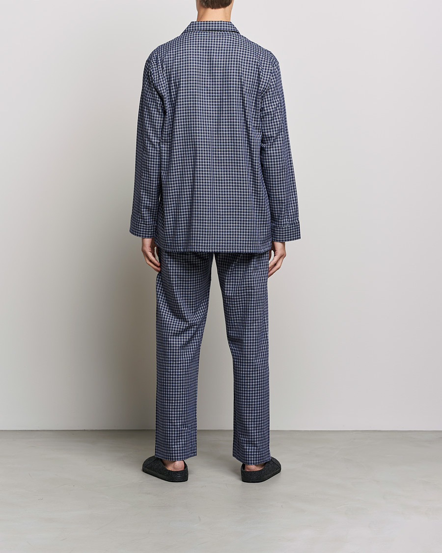 Herren | Freizeitkleidung | Derek Rose | Checked Cotton Pyjama Set Navy