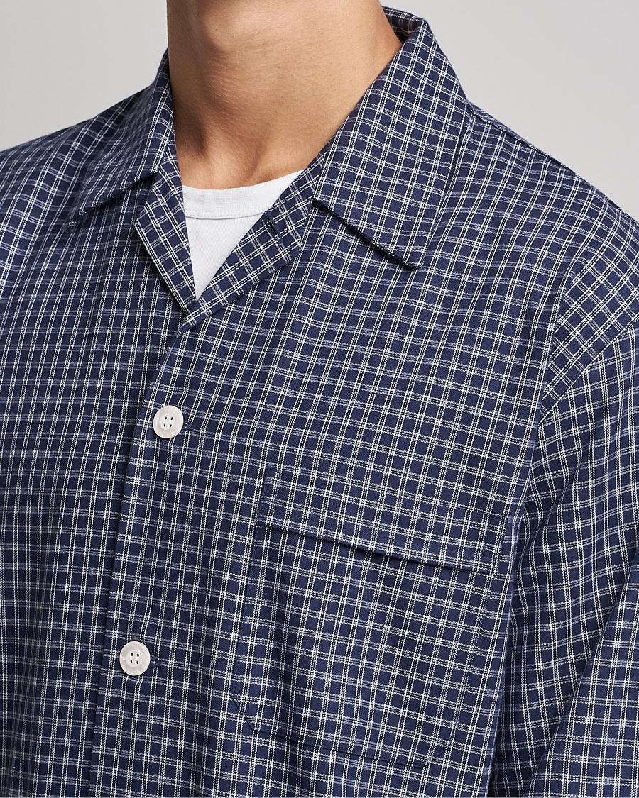 Herren | Schlafanzüge & Bademäntel | Derek Rose | Checked Cotton Pyjama Set Navy