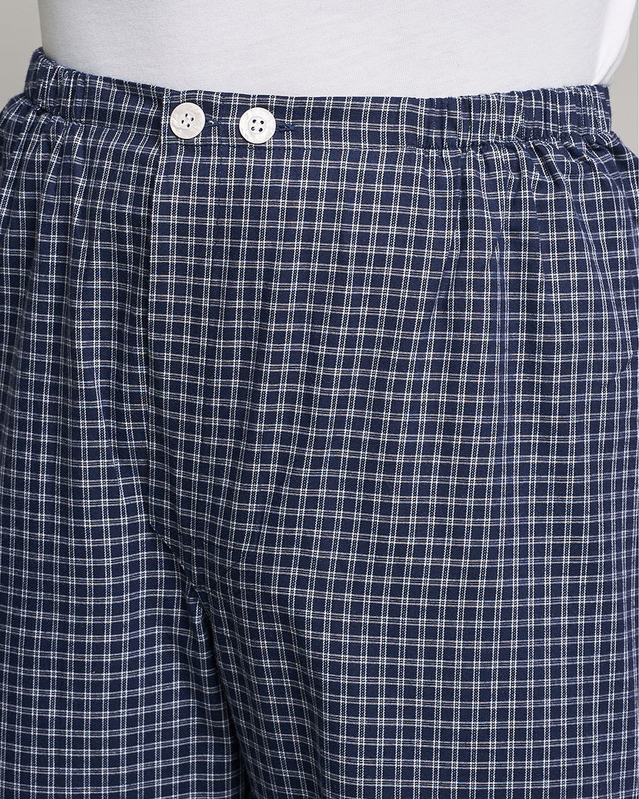Herren | Schlafanzüge & Bademäntel | Derek Rose | Checked Cotton Pyjama Set Navy
