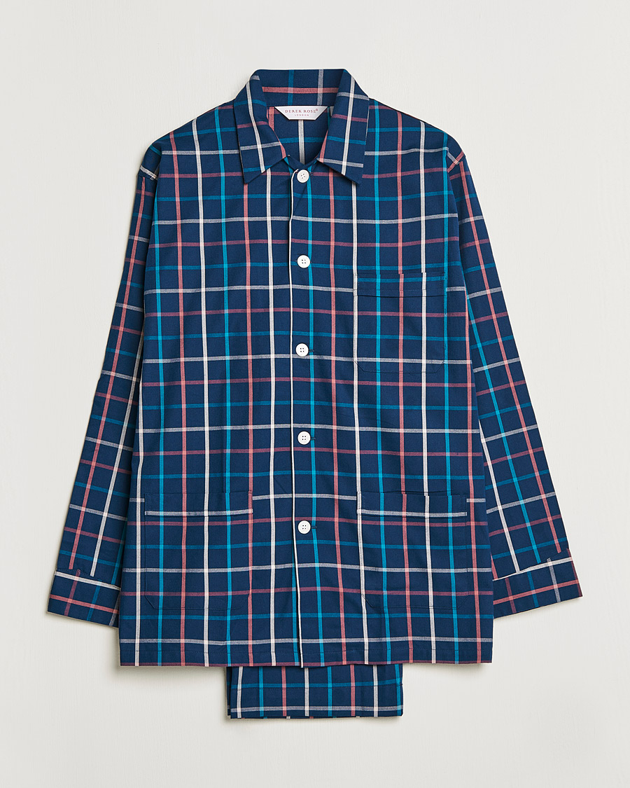 Herren | Schlafanzüge & Bademäntel | Derek Rose | Checked Cotton Pyjama Set Multi