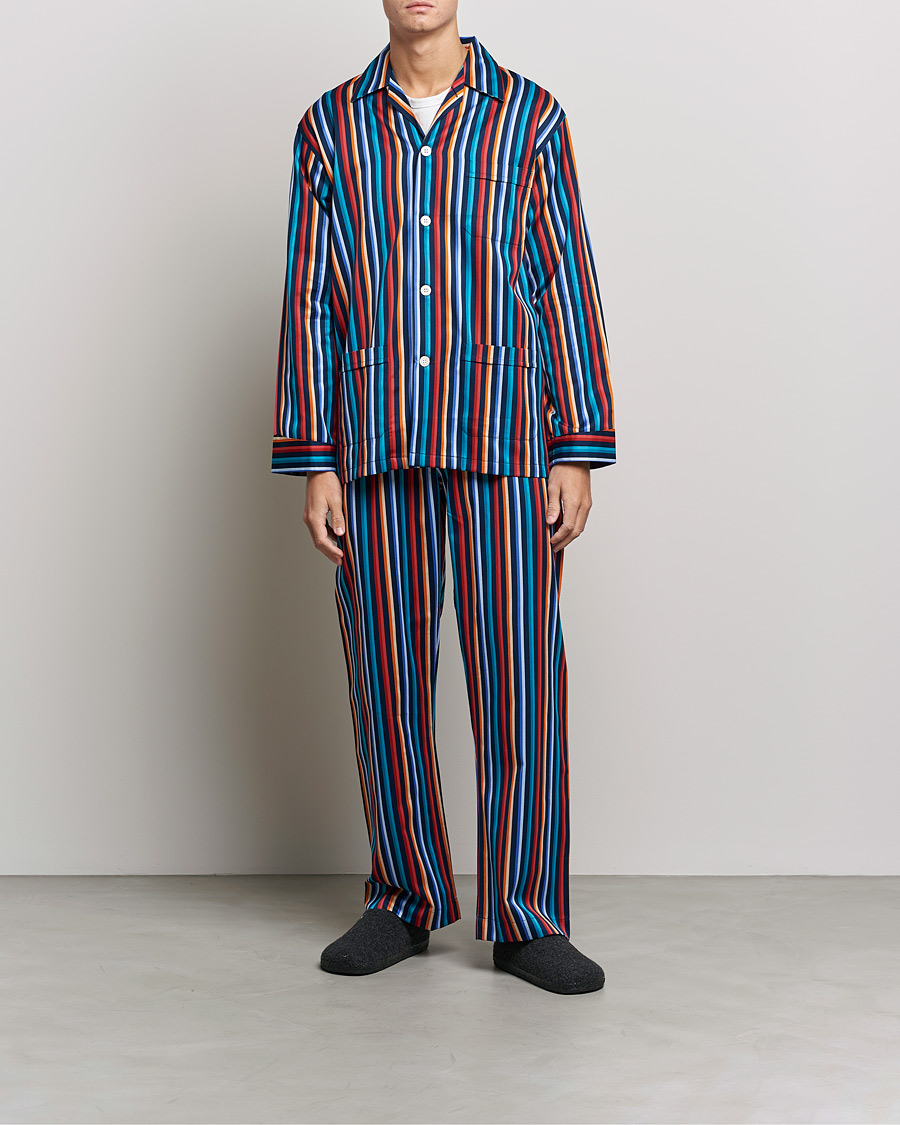 Herren | Schlafanzüge & Bademäntel | Derek Rose | Striped Cotton Pyjama Set Multi