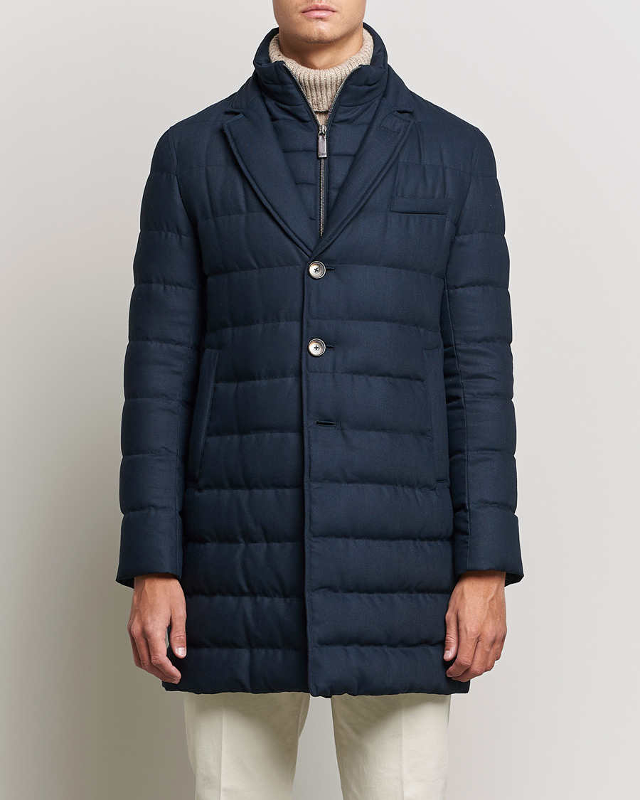 Herren |  | Herno | Flannel Down Coat Navy