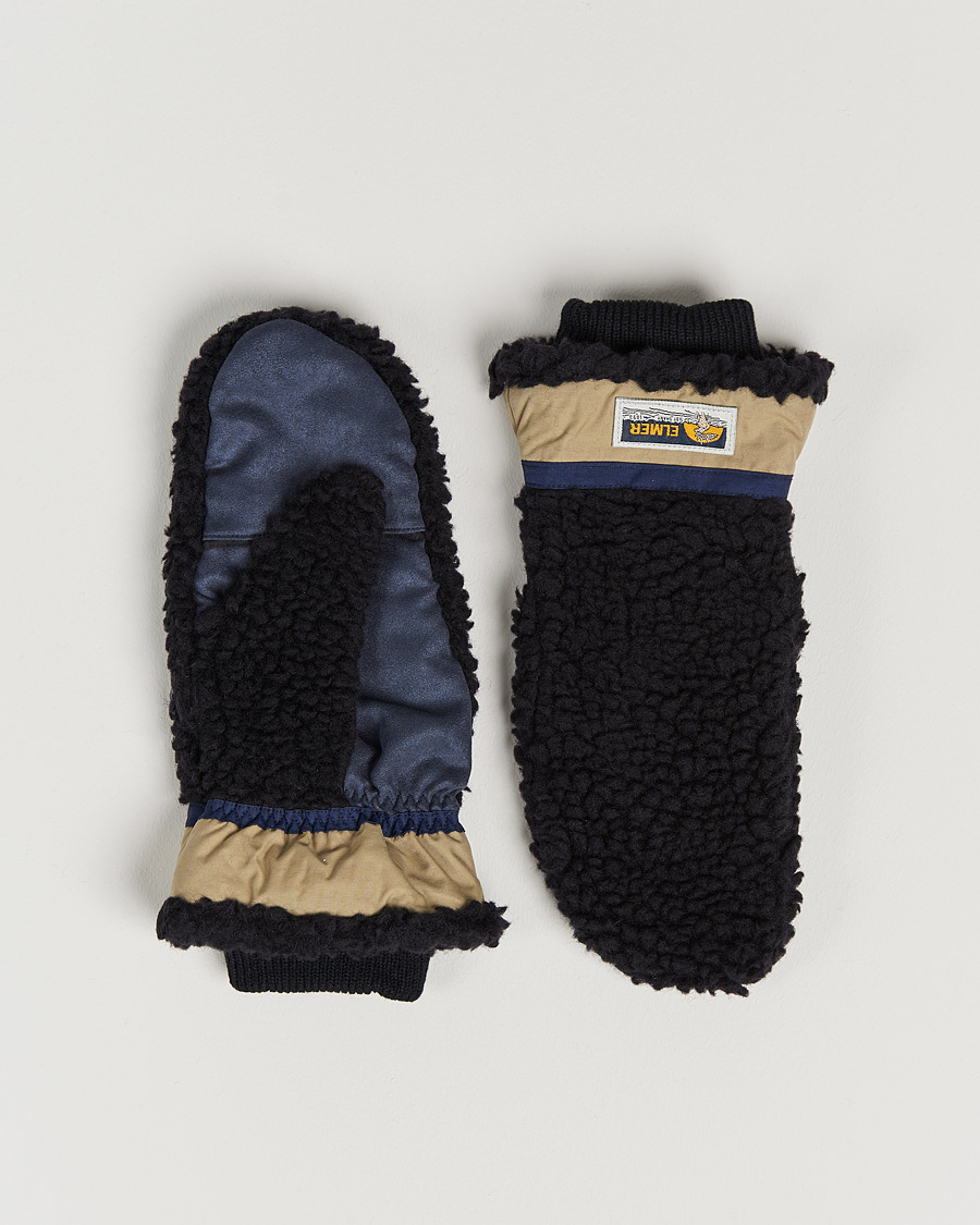 Herren | Elmer by Swany Miyo Wool Teddy Mittens Black | Elmer by Swany | Miyo Wool Teddy Mittens Black