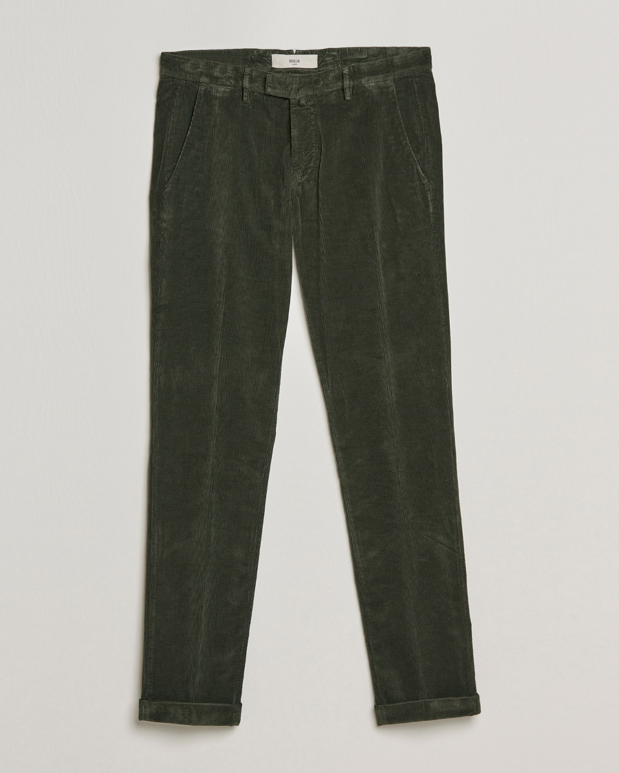 Herren |  | Briglia 1949 | Slim Fit Corduroy Trousers Dark Green