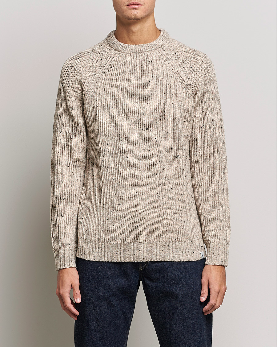 Herren | Pullover | Peregrine | Ford Knitted Wool Jumper Oatmeal
