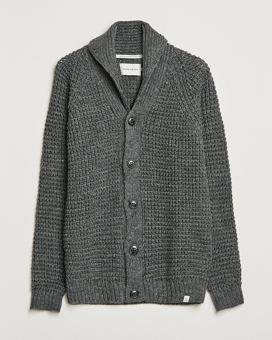 Herren | Pullover | Peregrine | Waffle Wool Shawl Cardigan Nimbus
