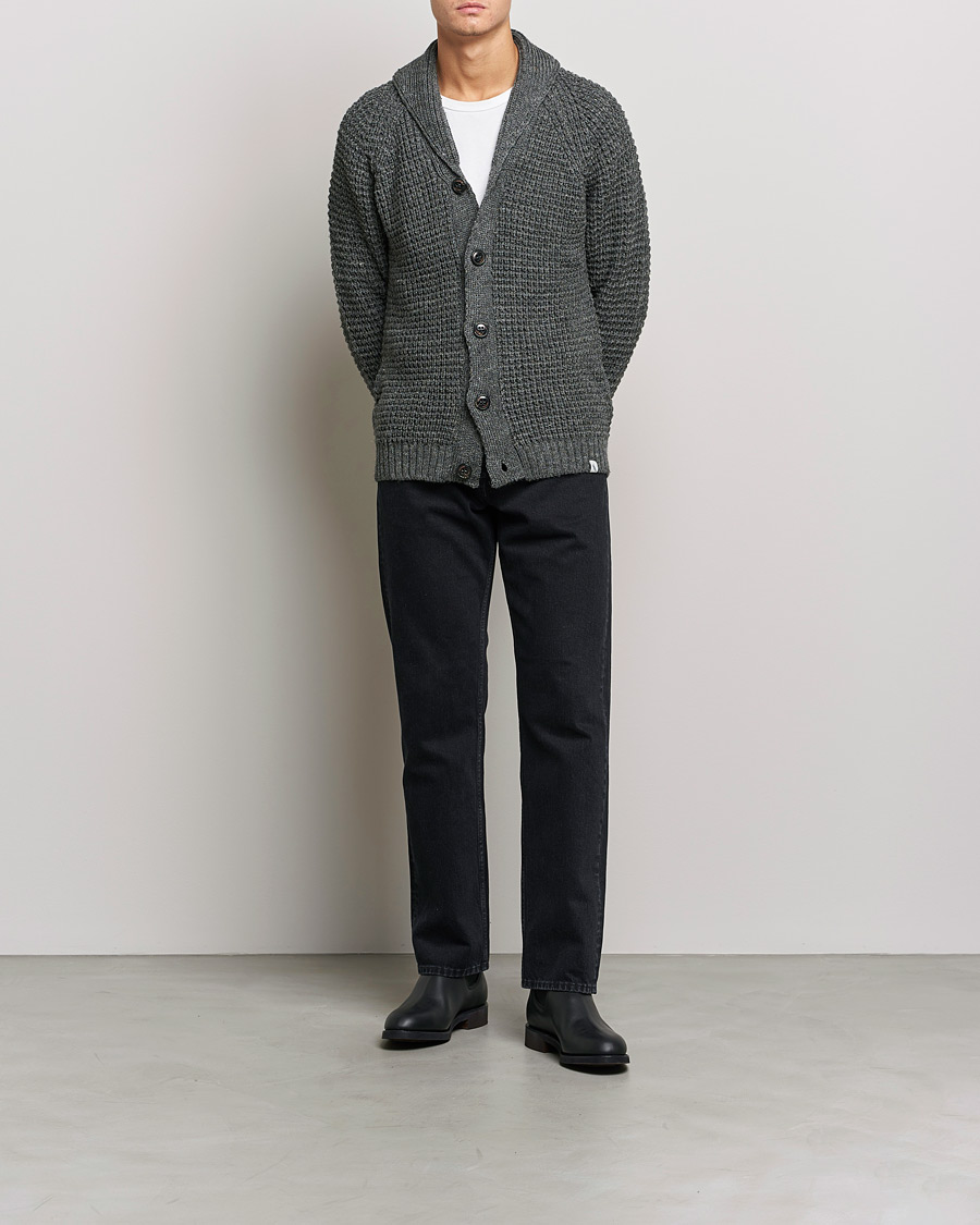 Herren | Pullover | Peregrine | Waffle Wool Shawl Cardigan Nimbus