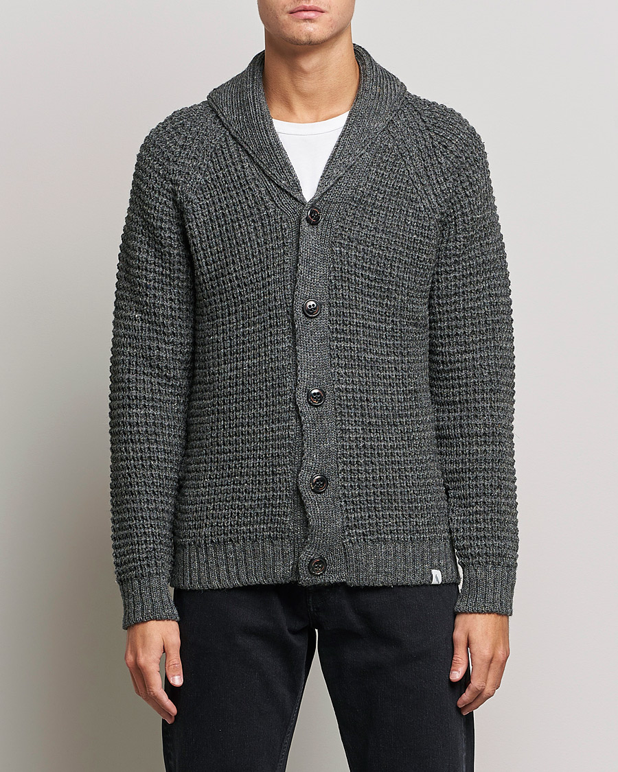 Herren | Pullover | Peregrine | Waffle Wool Shawl Cardigan Nimbus