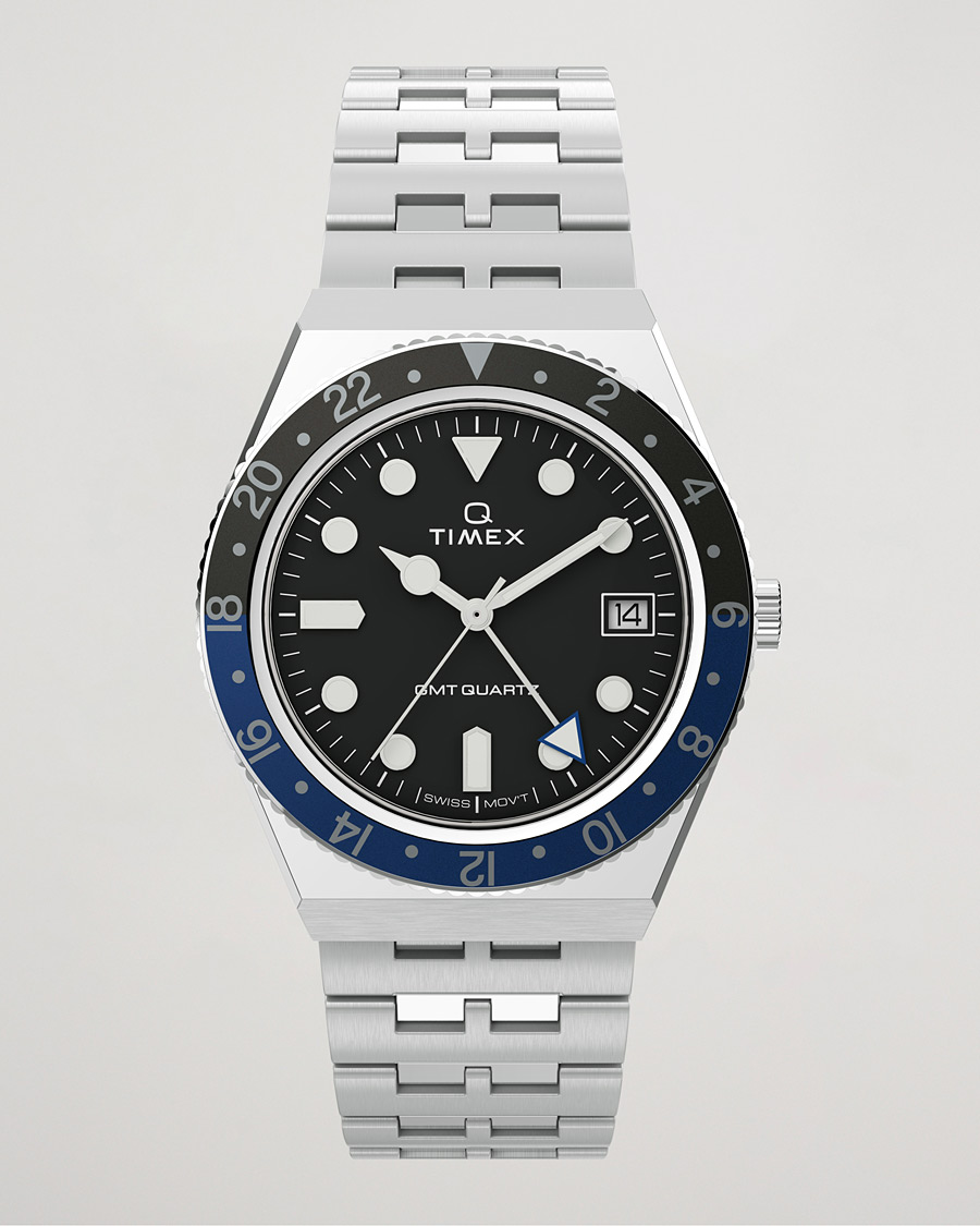 Herren | Timex Q Diver GMT 38mm Black/Blue | Timex | Q Diver GMT 38mm Black/Blue
