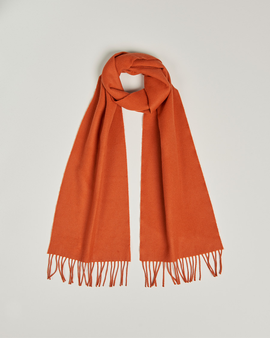 Herren | Begg & Co Vier Lambswool/Cashmere Solid Scarf Orange | Begg & Co | Vier Lambswool/Cashmere Solid Scarf Orange