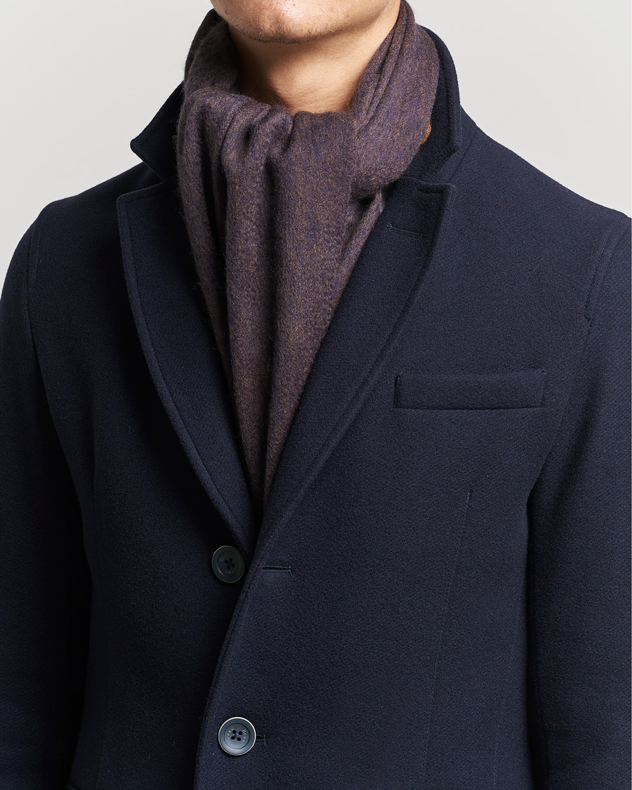 Herren |  | Begg & Co | Arran Reversible Cashmere Scarf Navy/Vicuna