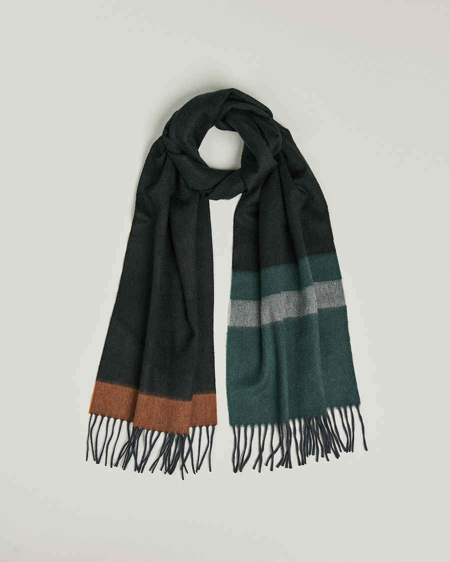 Herren | Begg & Co Arran Cashmere Scarf Slate Green | Begg & Co | Arran Cashmere Scarf Slate Green