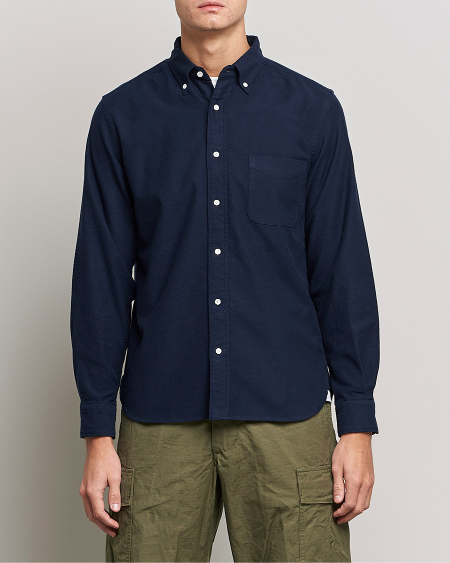 Herren | Flannellhemden | BEAMS PLUS | Flannel Button Down Shirt Navy