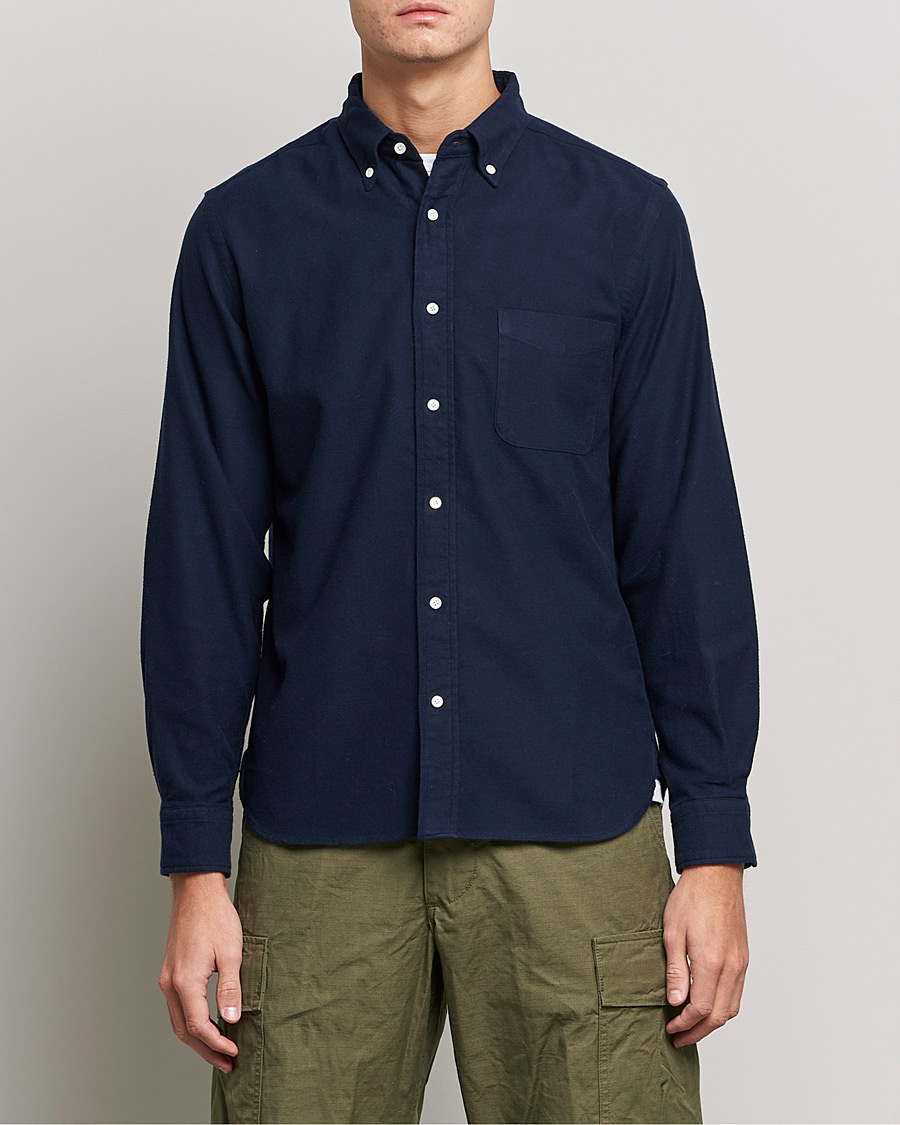 Herren | Hemden | BEAMS PLUS | Flannel Button Down Shirt Navy