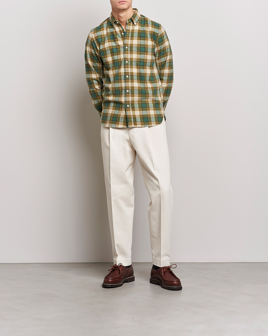 Herren | Hemden | BEAMS PLUS | Flannel Button Down Shirt Green Check