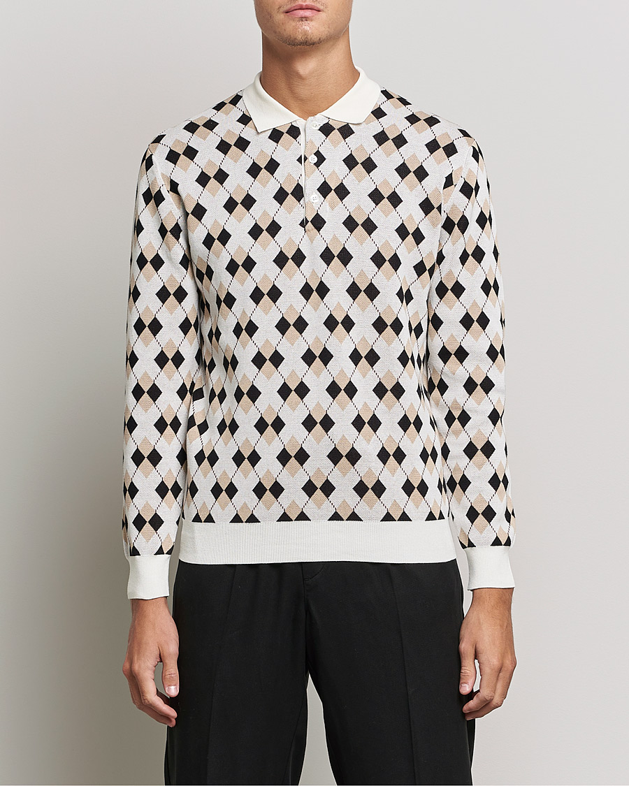 Herren | Pullover | BEAMS PLUS | Argyle Knitted Polo Off White