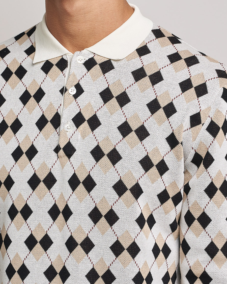 Herren | Pullover | BEAMS PLUS | Argyle Knitted Polo Off White