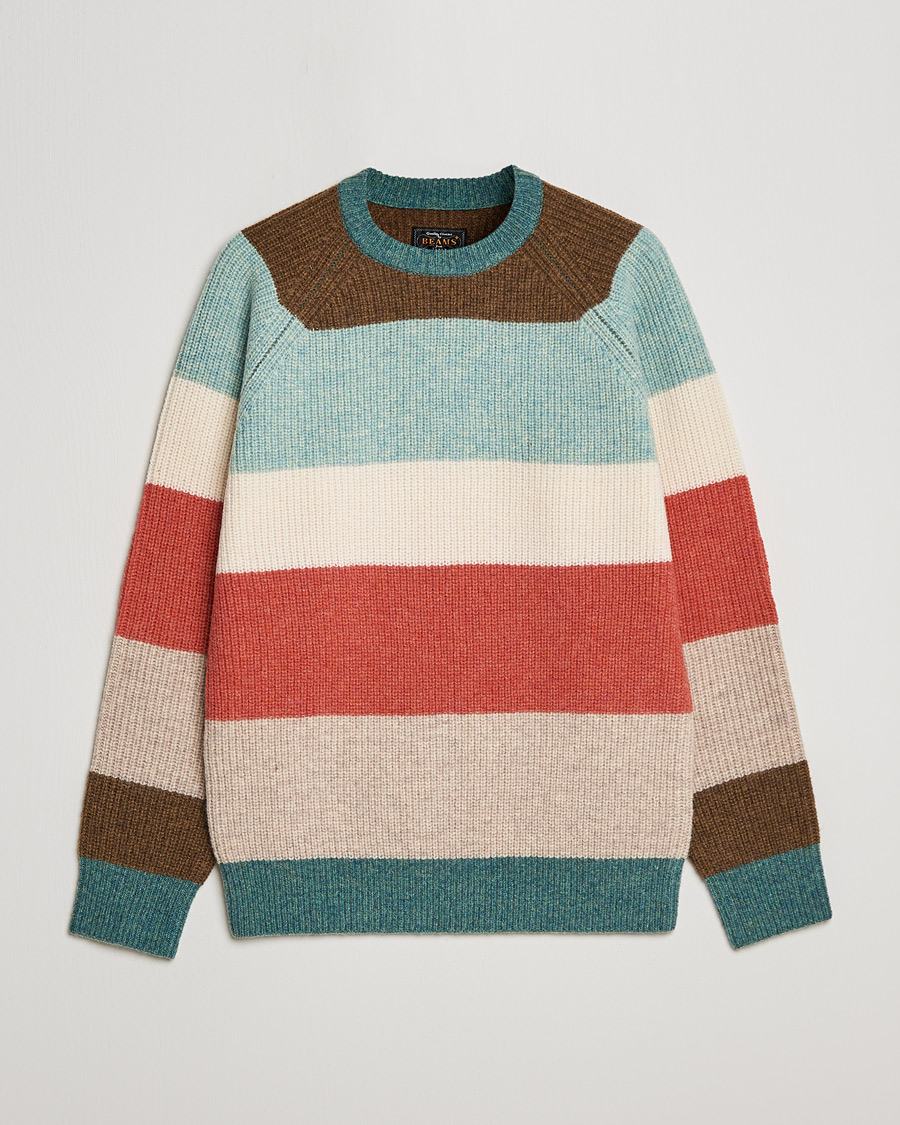 Herren | Pullover | BEAMS PLUS | Block Stripe Sweater Multi Stripe