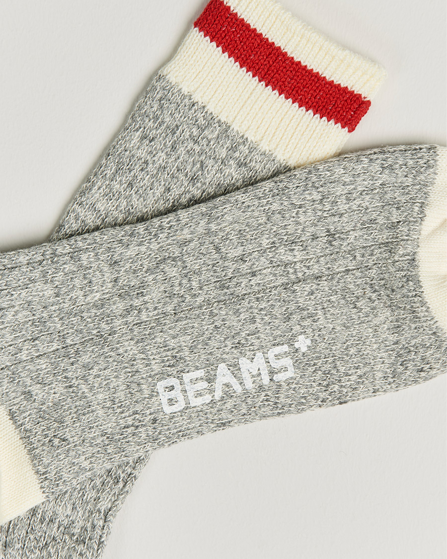 Herren | Unterwäsche | BEAMS PLUS | Rag Socks Grey/Red
