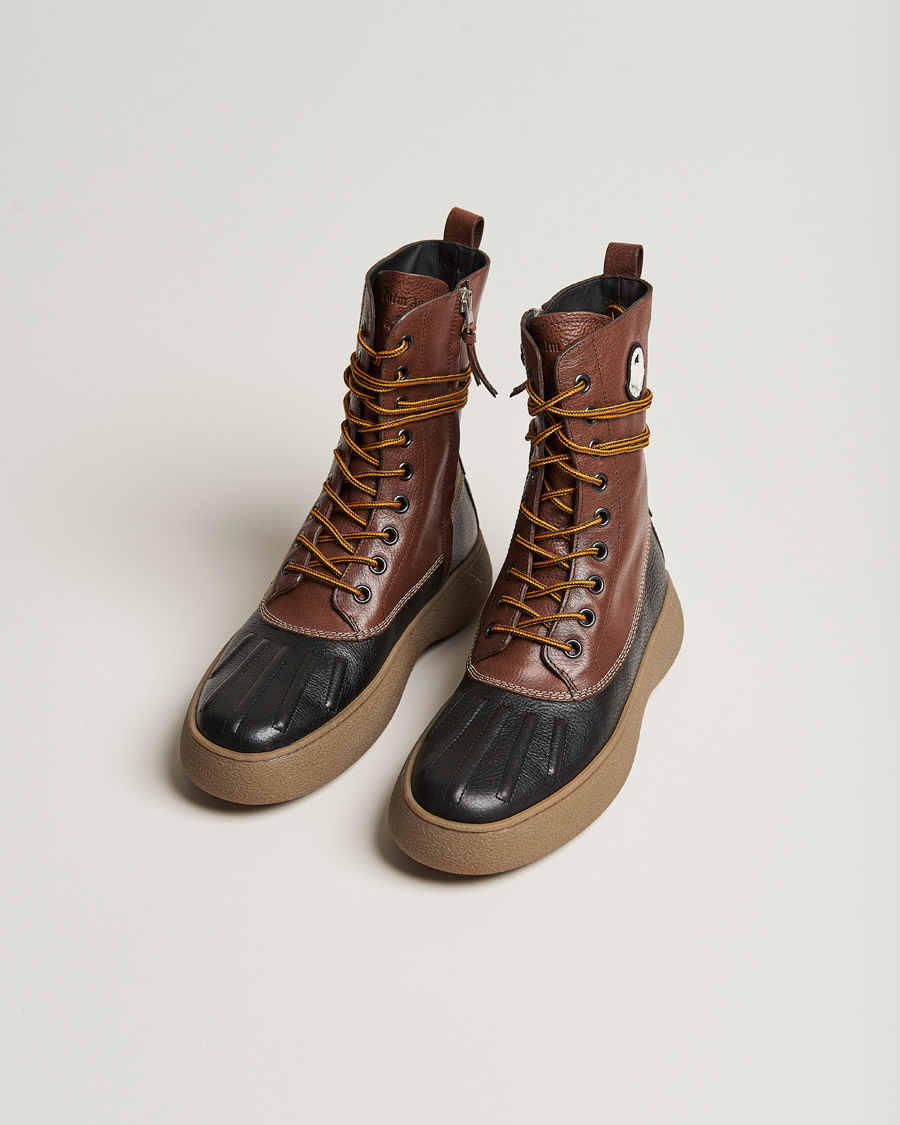 Herren | Luxury Brands | Moncler Genius | 8 Palm Angels Winter Gommino Leather Boots Dark Brown