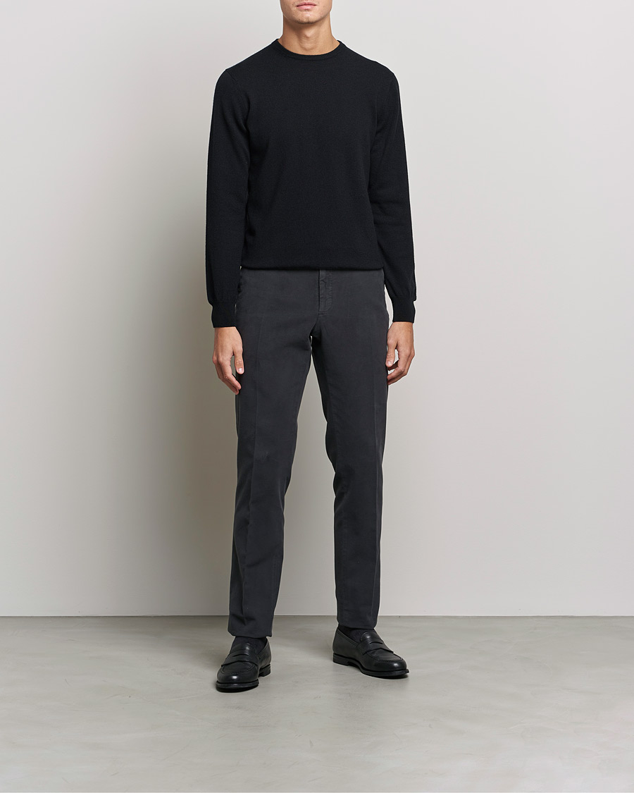 Herren | Pullover | Piacenza Cashmere | Cashmere Crew Neck Sweater Black