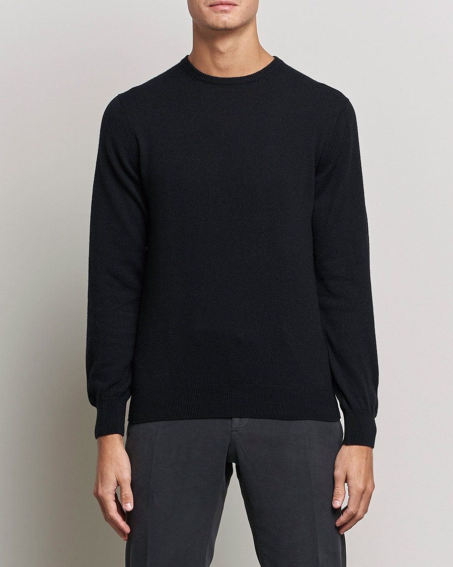 Herren | Pullover | Piacenza Cashmere | Cashmere Crew Neck Sweater Black