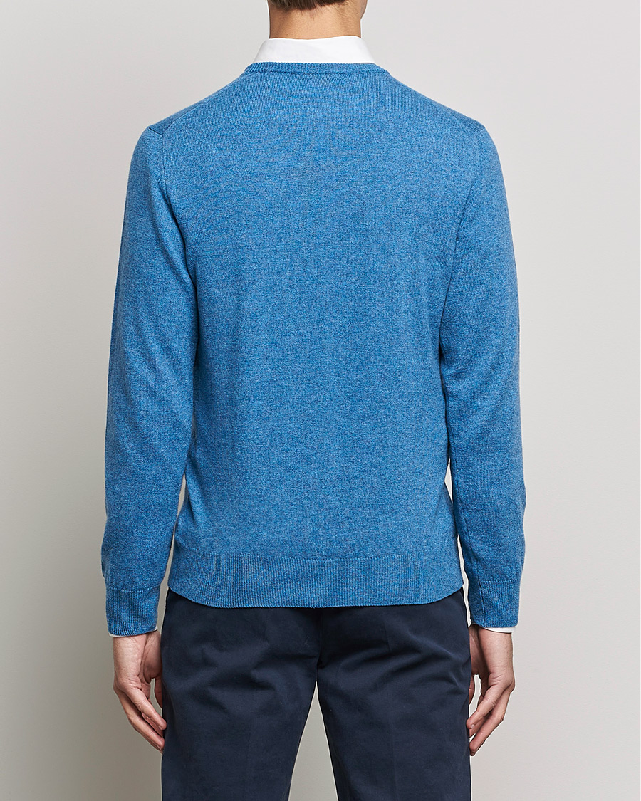 Herren | Pullover | Piacenza Cashmere | Cashmere Crew Neck Sweater Light Blue