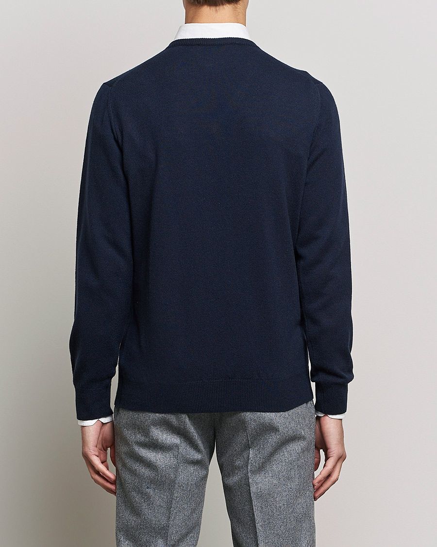 Herren | Pullover | Piacenza Cashmere | Cashmere V Neck Sweater Navy