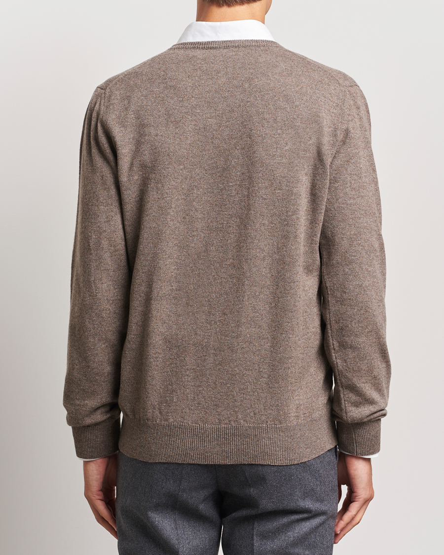 Herren | Pullover | Piacenza Cashmere | Cashmere V Neck Sweater Brown