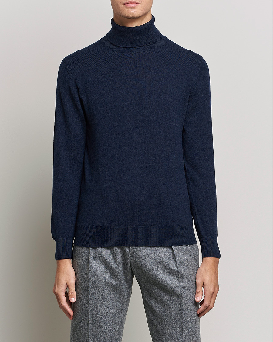 Herren | Kaschmirpullover | Piacenza Cashmere | Cashmere Rollneck Sweater Navy