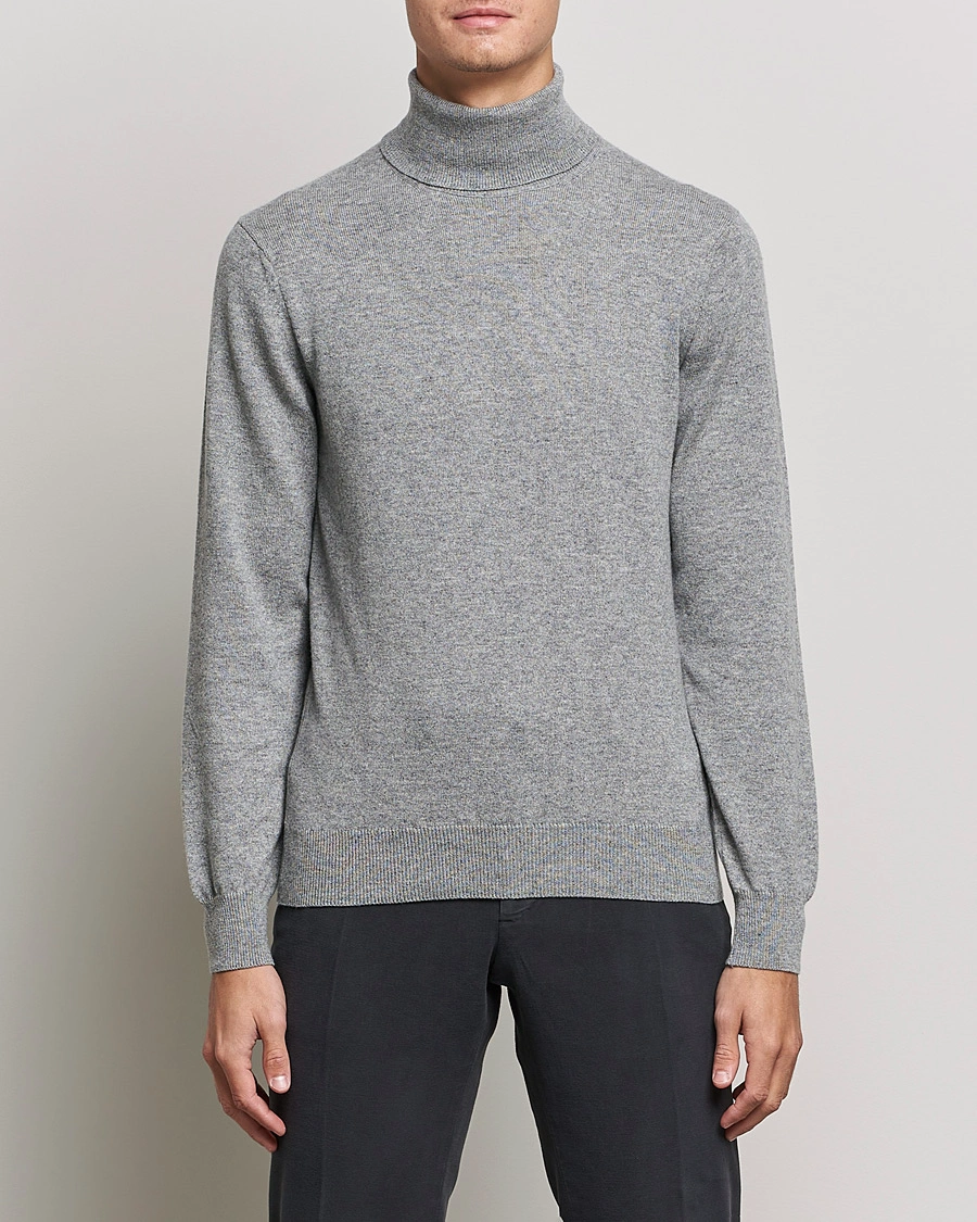 Herren |  | Piacenza Cashmere | Cashmere Rollneck Sweater Light Grey