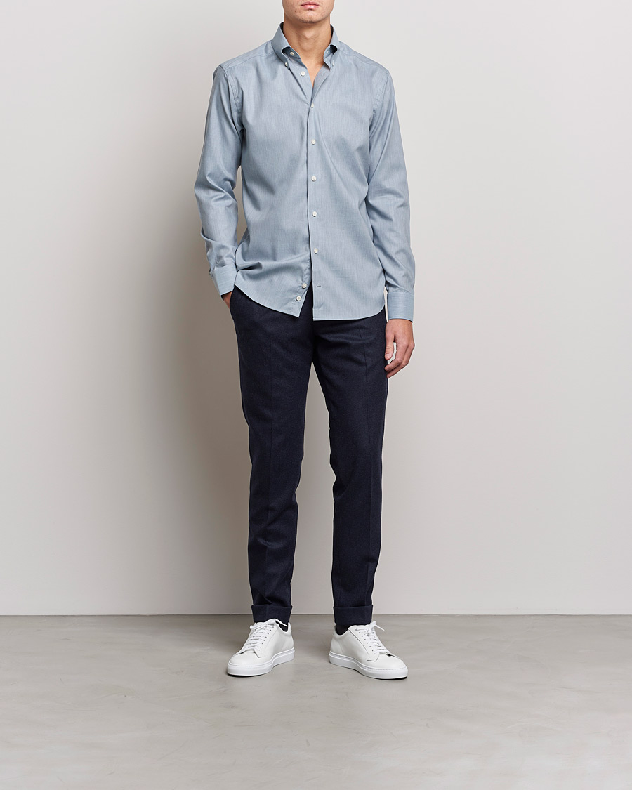 Herren | Hemden | Eton | Wrinkle Free Button Down Oxford Shirt Light Blue