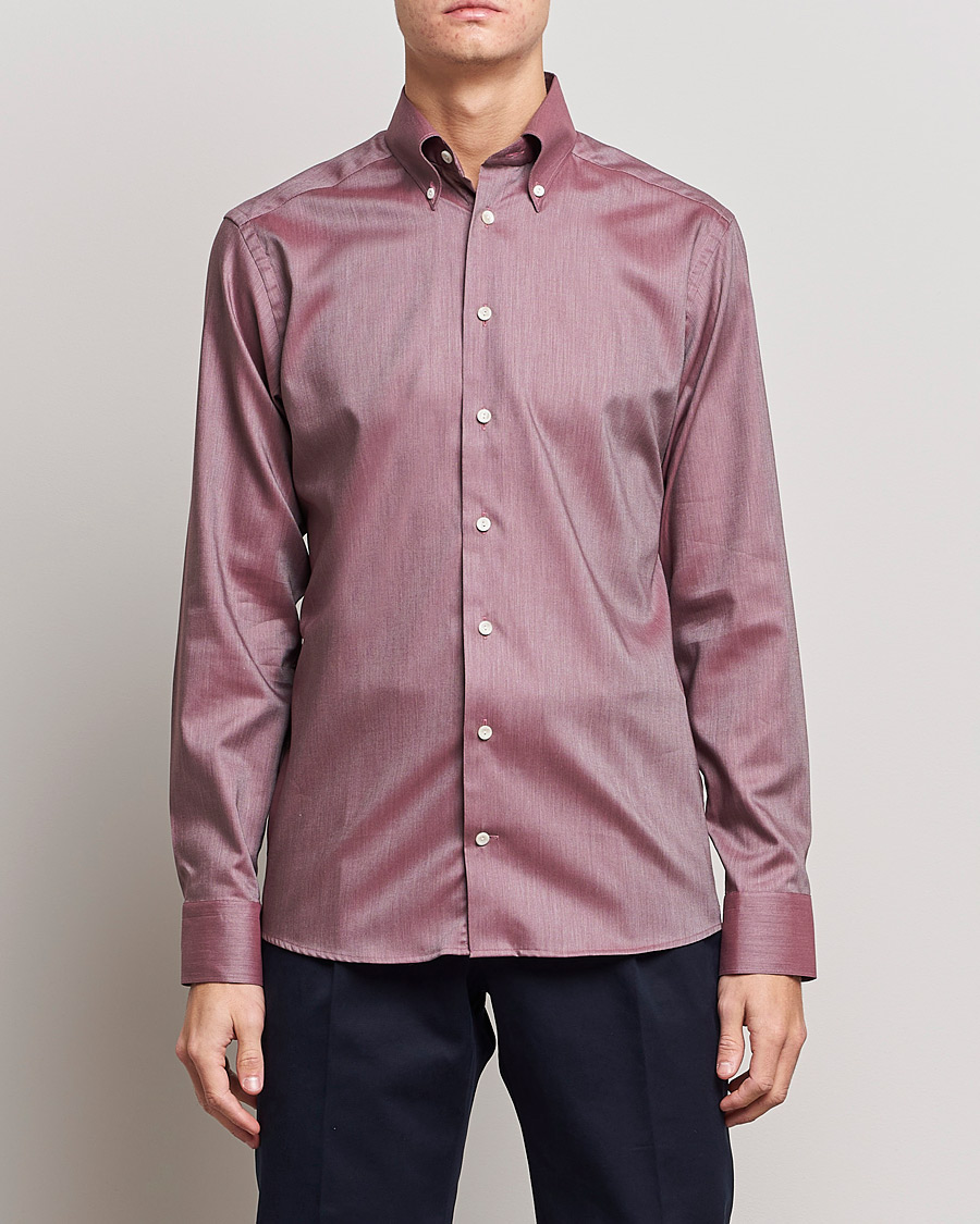 Herren | Freizeithemden | Eton | Wrinkle Free Button Down Oxford Shirt Red 