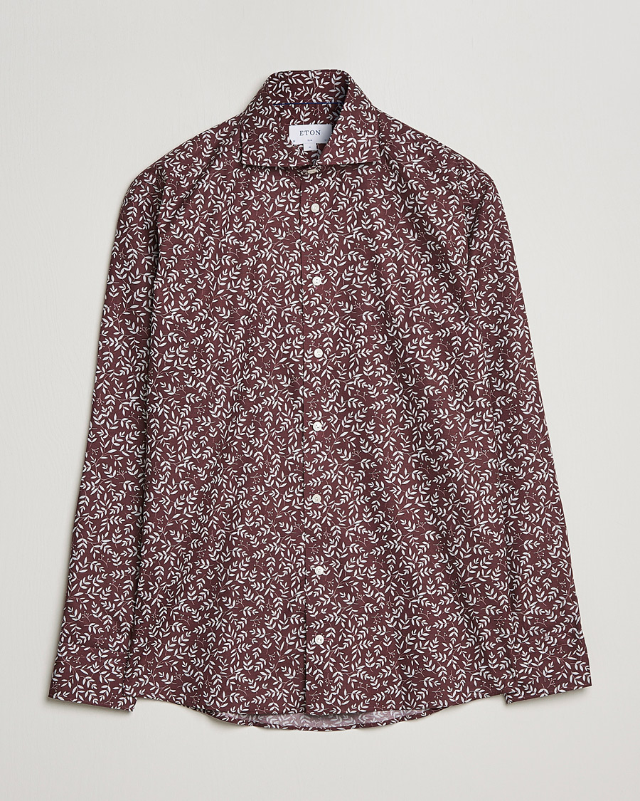 Herren | Hemden | Eton | Twill Melange Shirt Red Floral