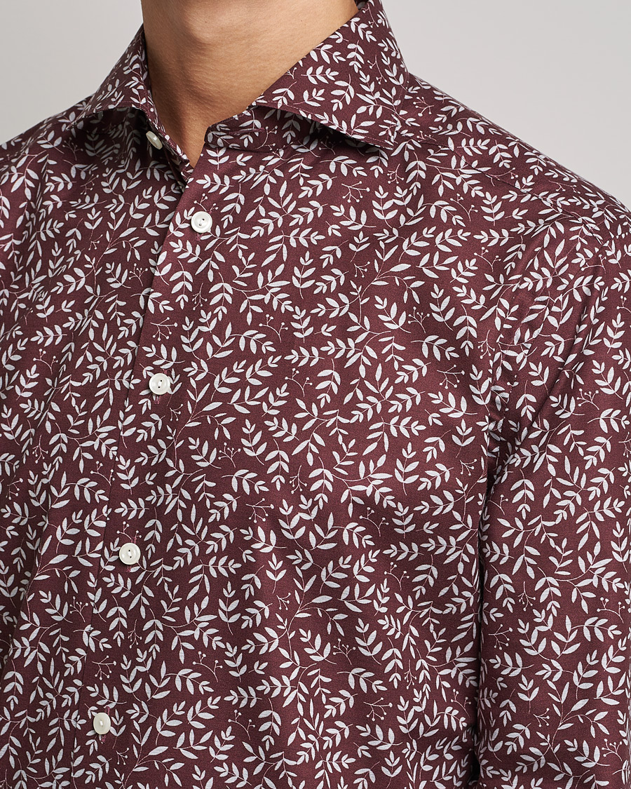 Herren | Hemden | Eton | Twill Melange Shirt Red Floral